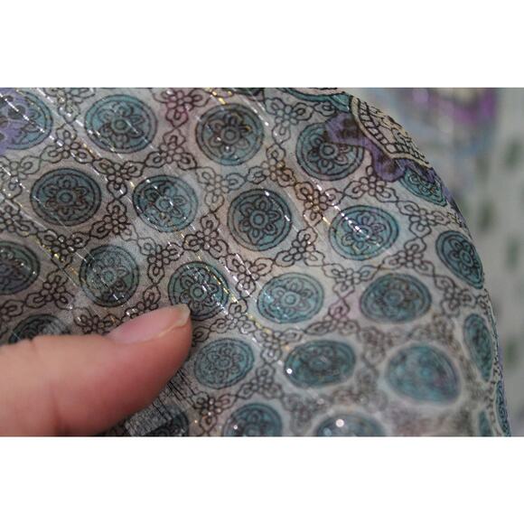 Sunny Taylor Silk Sheer Paisley Blouse with Sequins S - Picture 5 of 8
